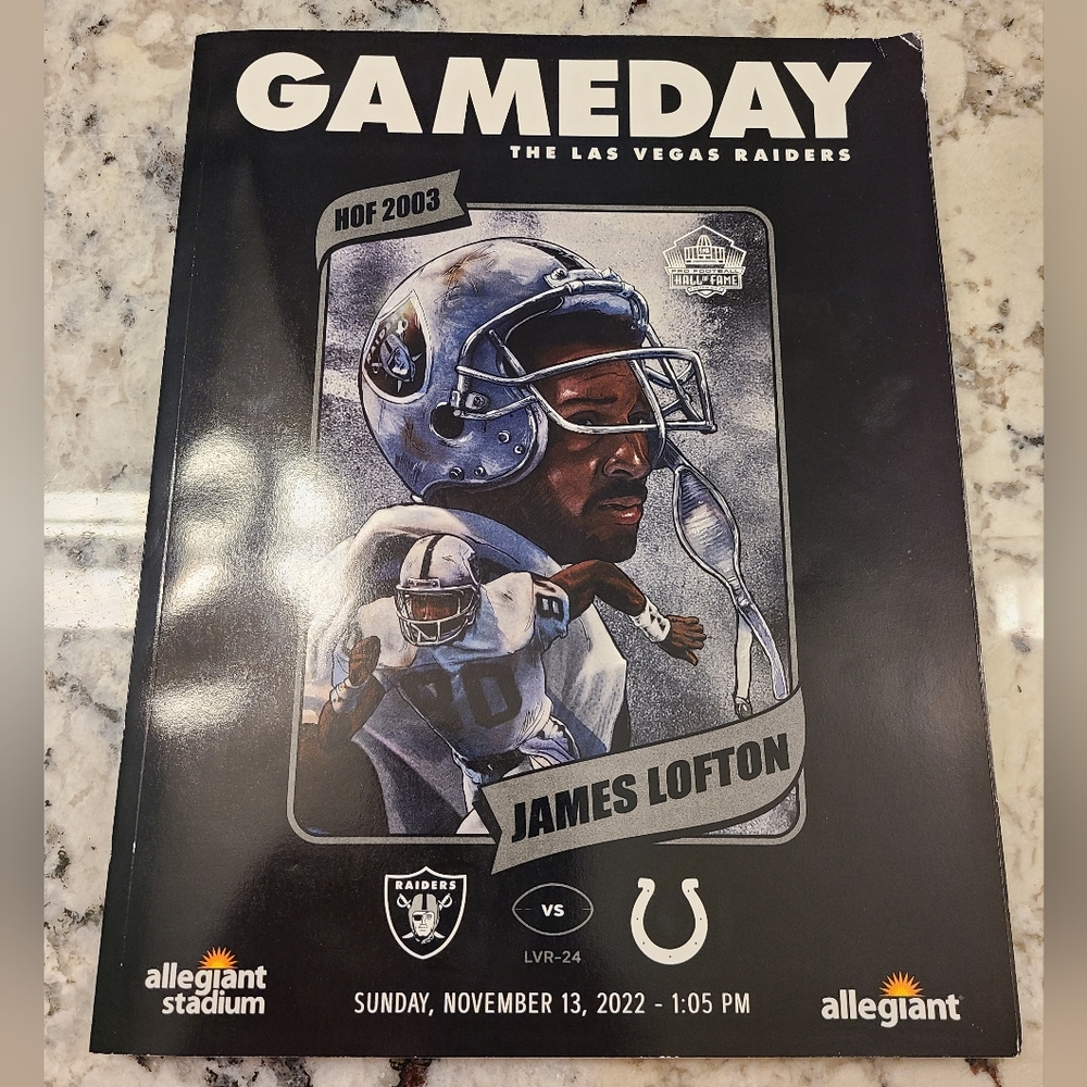 Las Vegas Raiders GameDay Program vs. Colts November 13th, 2022